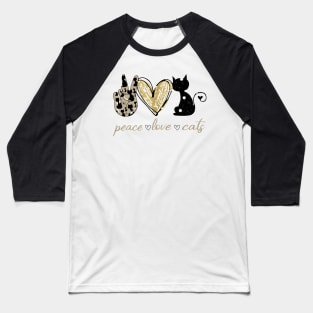 Peace Love Cats Baseball T-Shirt